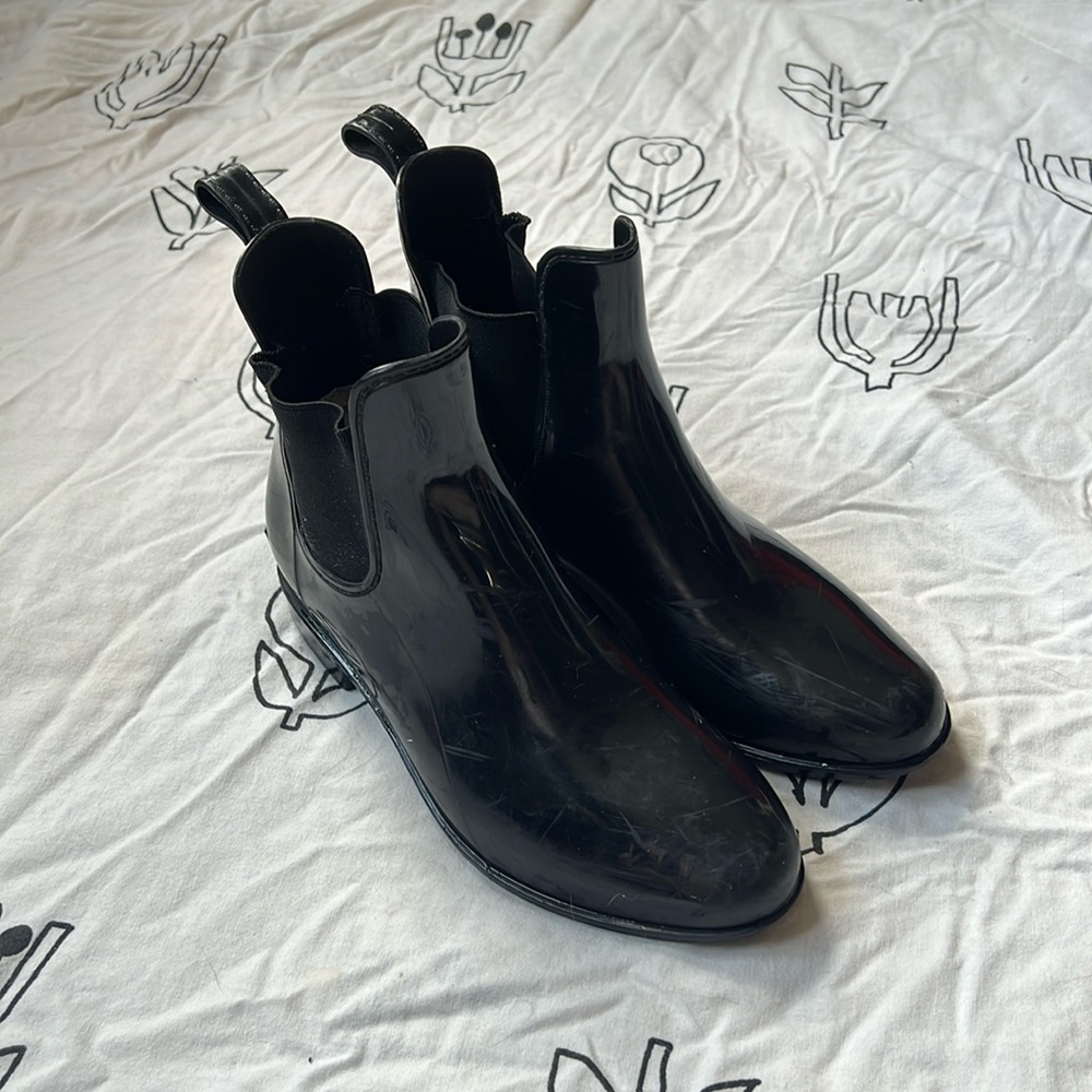 Black Chelsea Boot Rain Boots Lauren Ralph Lauren